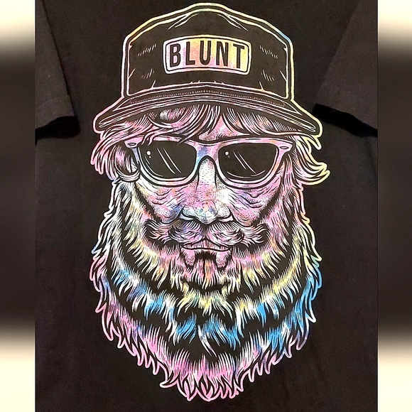 BLUNT Making A Mess Since Ever Black Short Sleeved Graphic T-shirt EUC Size M - Picture 3 of 11